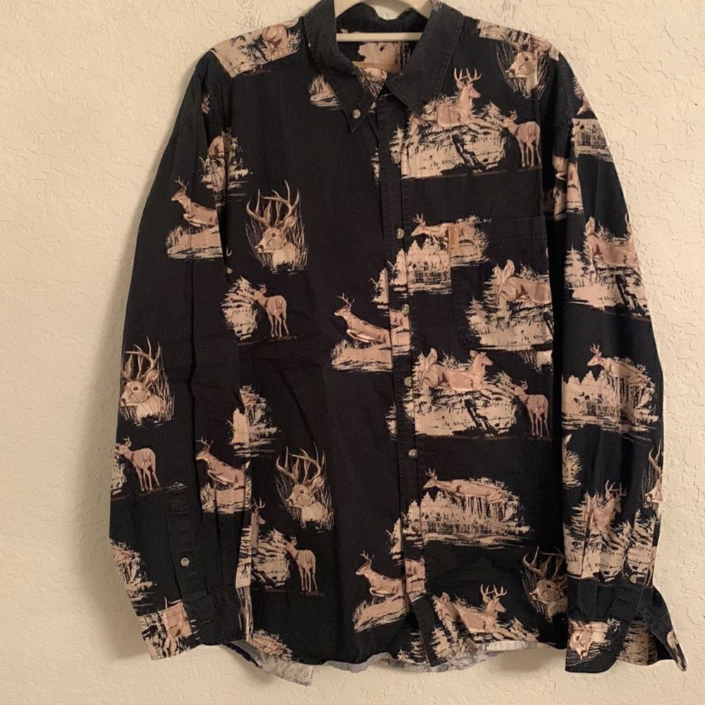 Outdoors Life Deers Print Cotton Shirt Size XL